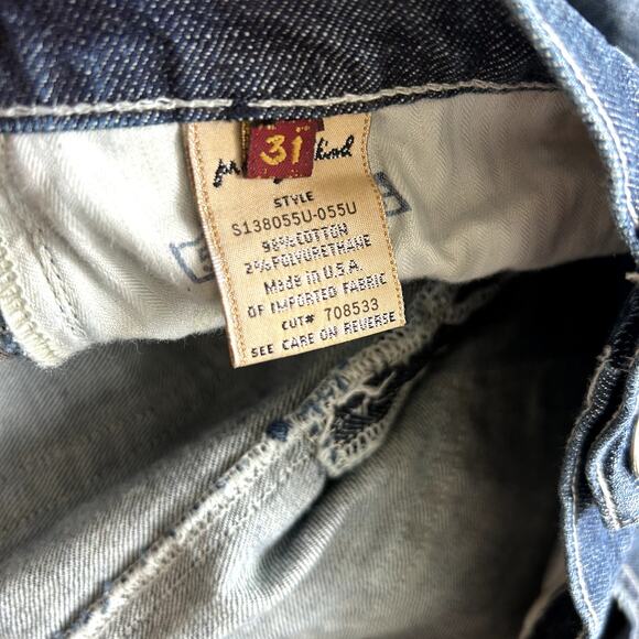 7 For All Mankind Jean Skirt Studded Size 31/12 Denim Made in USA Y2K Modest - Picture 9 of 10